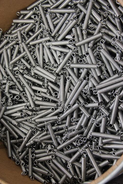 Tension springs, bulk overhead view